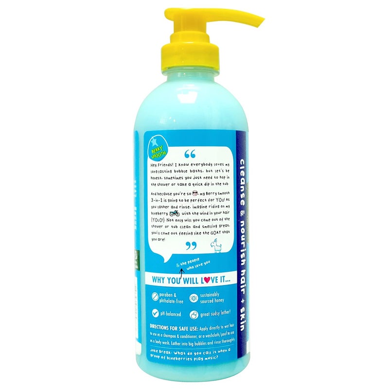 Mr. Bubble Berry Smooth 3-in-1 Body Wash, Shampoo & Conditioner Plus Honey Moisturize and Smooth Hair and Body 3-Pack - Image 2